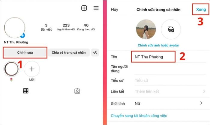 cách thay đổi tên trên Instagram