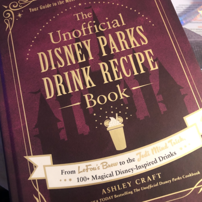 A customer review photo showcasing the Unofficial Disney Parks Drink Recipe Book, perfect for Disney fans who love to mix up drinks