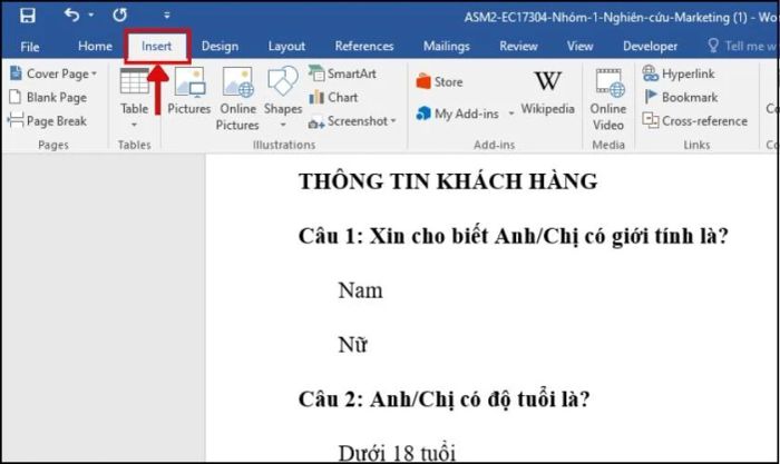 Cách chèn dấu tích trong Word bằng Symbol