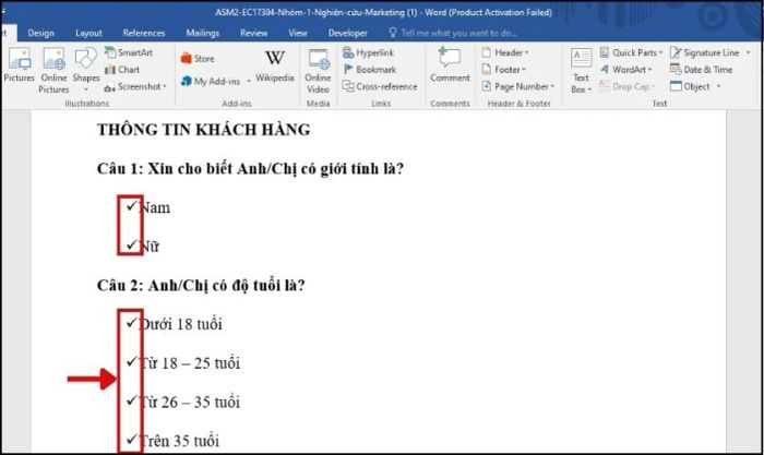 Cách chèn dấu tích vào Word bằng Developer