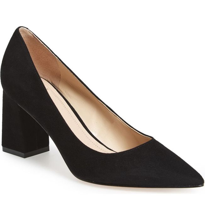 The black suede pump