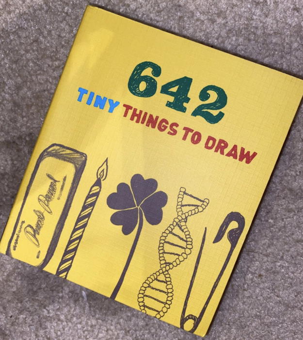 A customer review photo of the 642 Tiny Things To Draw book