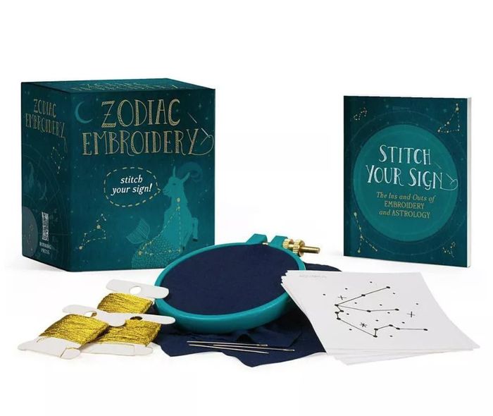the zodiac-themed embroidery kit
