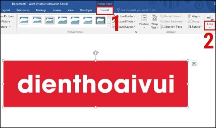Cắt ảnh trong Word bằng bảng Format
