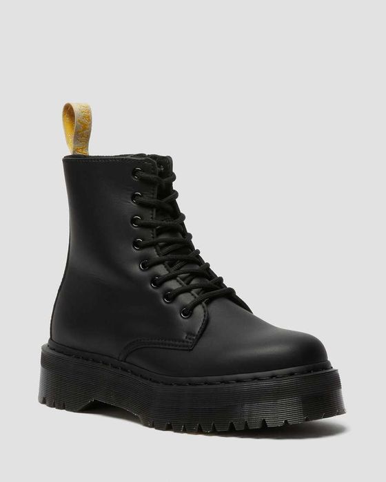 The black platform lace-up boots, stylish and durable, ready to pair with any outfit.
