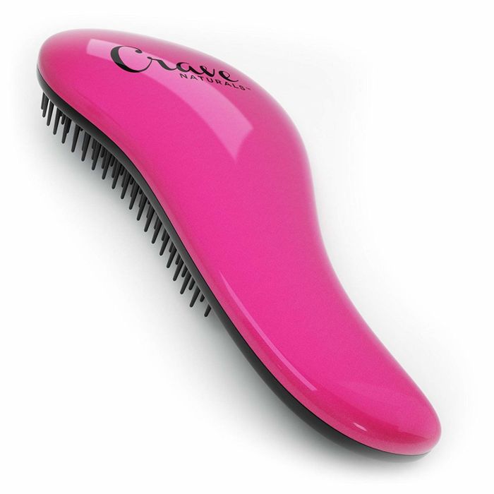 The brush, a perfect tool for detangling and smoothing hair, especially after a bath or shower.