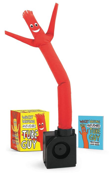 The inflatable tube man in action