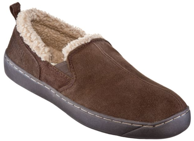 The suede moccasin shoe, featuring a warm and practical design.