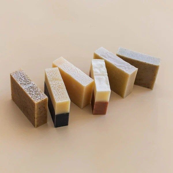 A collection of six unique shampoo bars