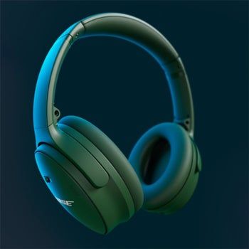 A close-up view of Bose headphones.