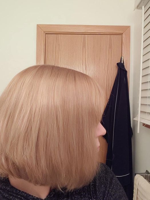 After shot of a reviewer’s hair post-straightening brush