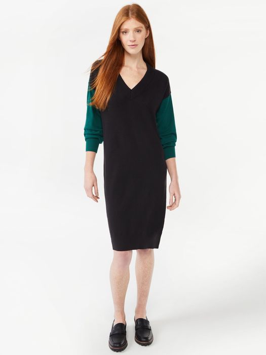 Model showcasing the dress in true black