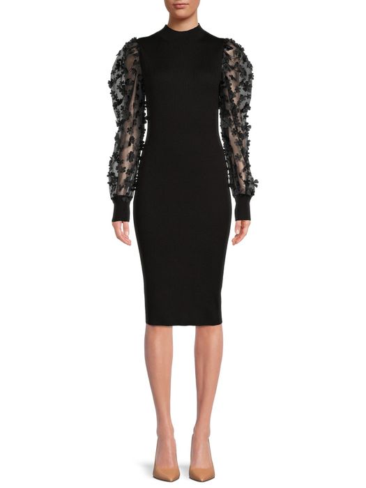 model showcasing the dress in black