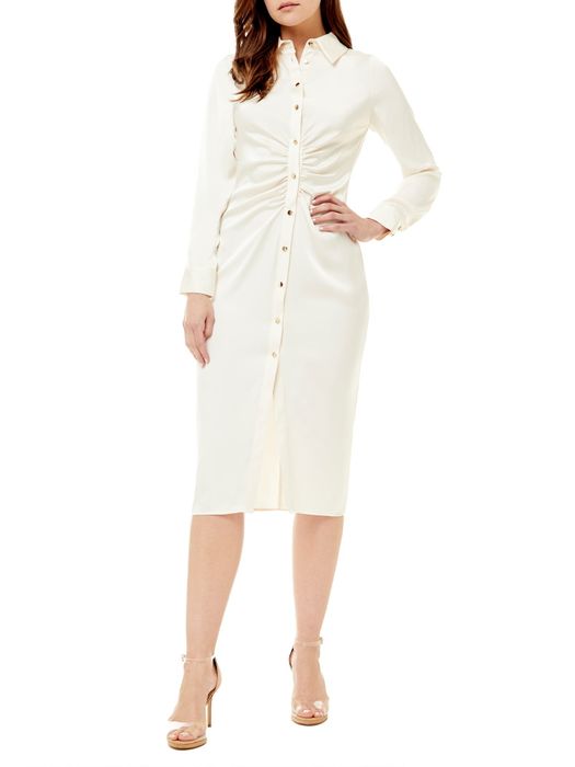Model showcasing the shirt dress