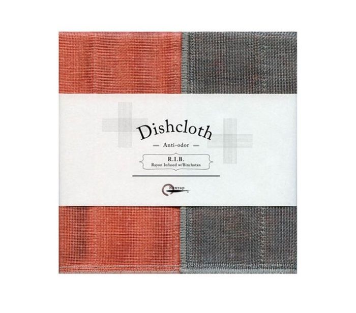 The Nawrap Binchotan Dishcloth still in its packaging, ready for use.