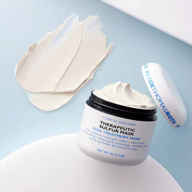 The sulfur mask cream in a jar