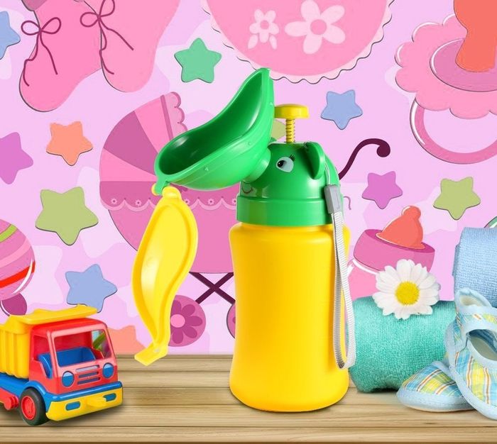 A travel urinal designed for kids with vaginas.
