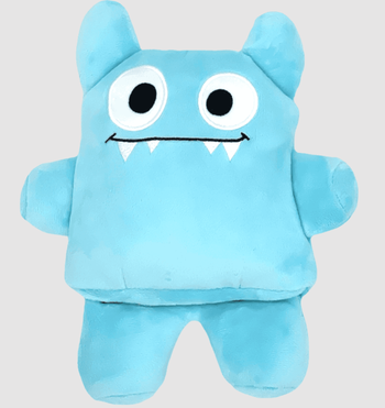 The plush toy in blue