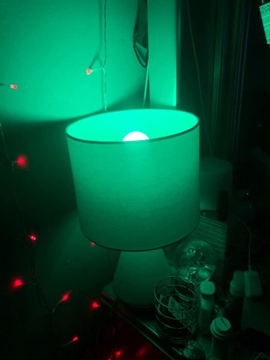 The light shining in a refreshing green tone.
