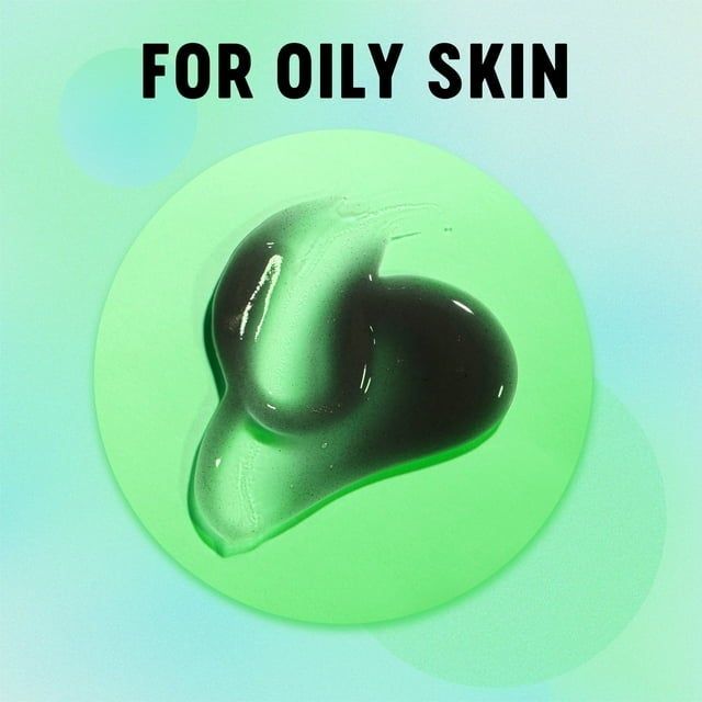 A dollop of skincare product with the label 'FOR OILY SKIN' displayed