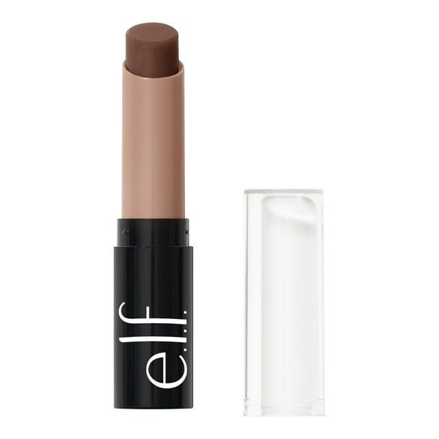 e.l.f. Cosmetics lip scrub stick shown upright with the cap placed to the side