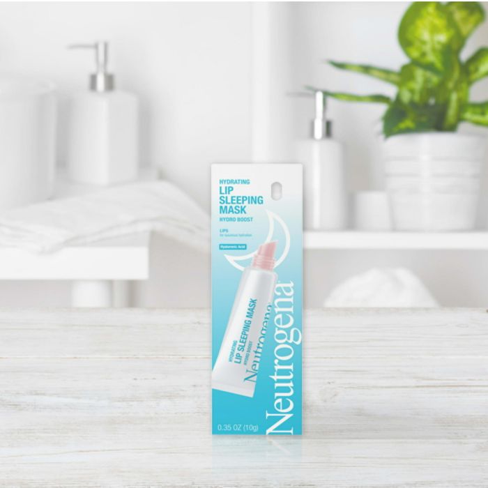 A picture of the lip mask with a bathroom backdrop.