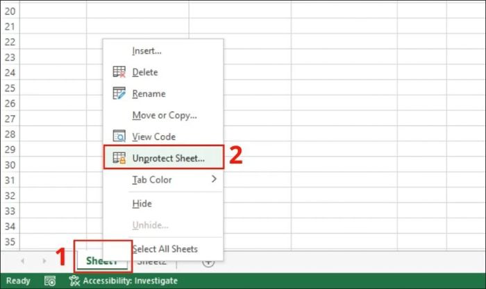 Cách mở khóa ô dữ liệu và công thức bị khóa trong Excel.