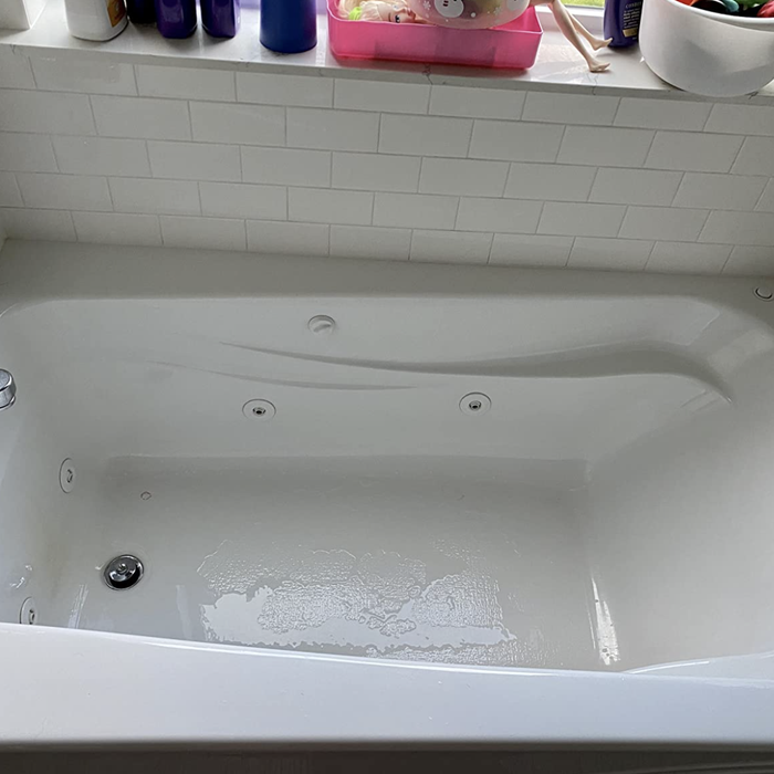 The tub is now empty and has been thoroughly cleaned.