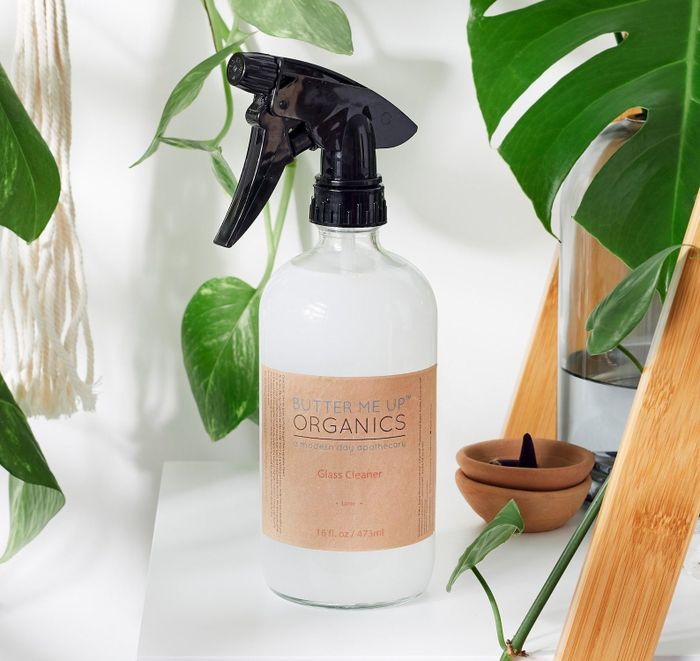 A bottle of glass cleaning spray.