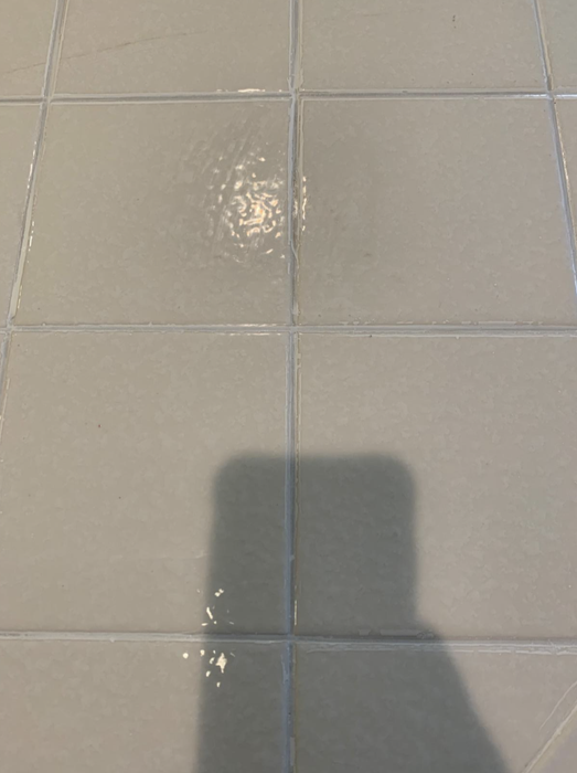 The same tiles, now completely free of grout.