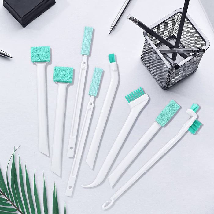 The set of eight cleaning brushes, ready for any mess that comes your way
