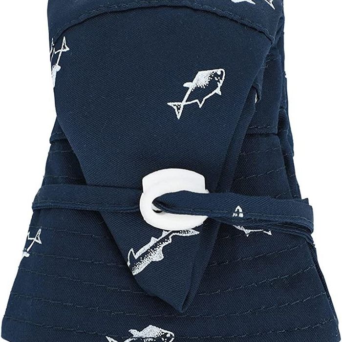 A bucket hat neatly folded and ready for storage