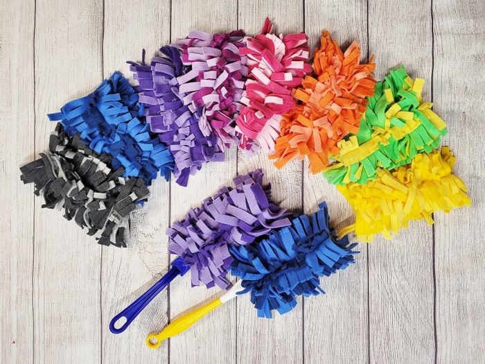 Reusable fabric Swiffer pads in various color combinations
