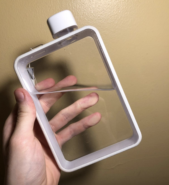 reviewer photo of a transparent travel flask
