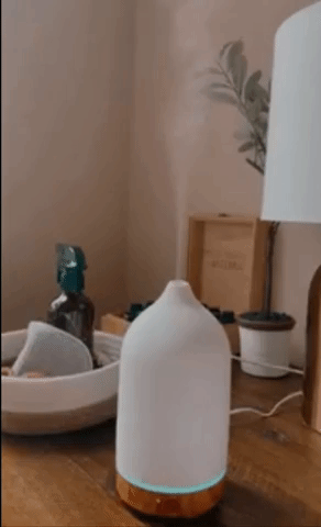 A gif showcasing the reviewer’s device in action as it diffuses the essential oils