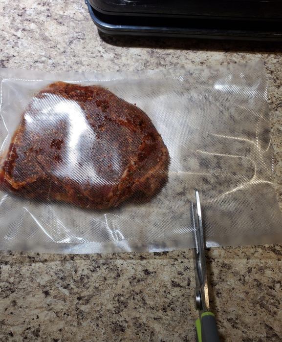 meat in a clear bag