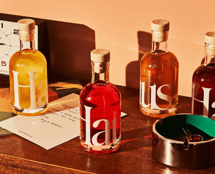 the transparent bottles