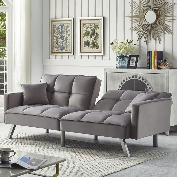 A gray sofa that seamlessly blends with any decor for a timeless look.