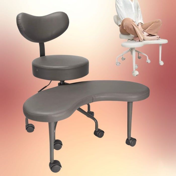 The white and gray office chairs