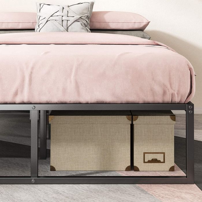 Image of a box fitting neatly under the bed frame