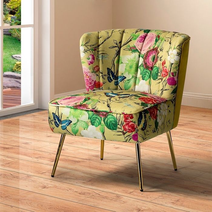 The mustard floral chair