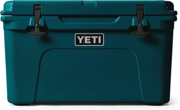 The cooler in a deep blue color