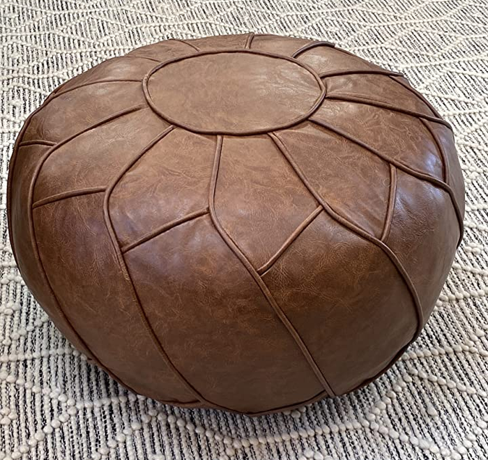 Reviewer image of a mocha pouf