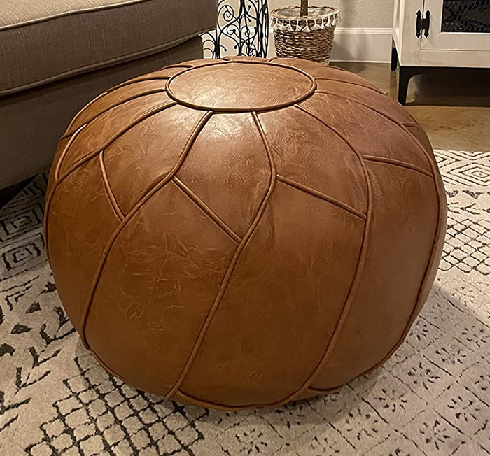 Reviewer image of a brown pouf