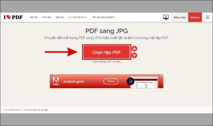 Chuyển đổi file PDF sang hình ảnh thông qua ilovepdf