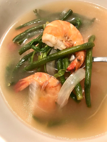 a reviewer's shrimp dish