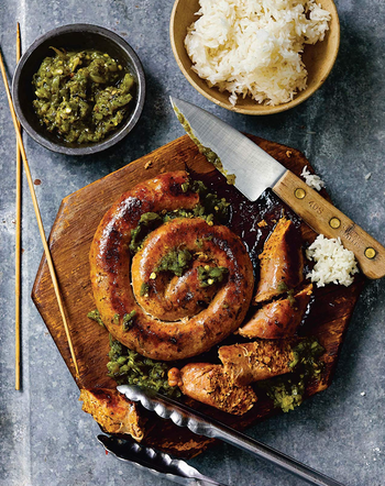 smoked sausage and side of rice