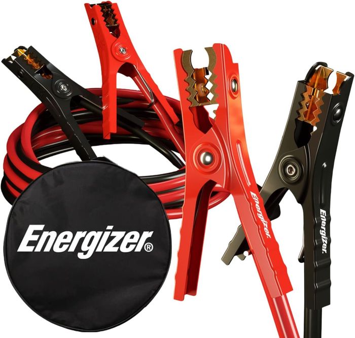 the black and red jumper cables with the storage case