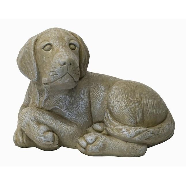 the dog statue featuring a brown hue