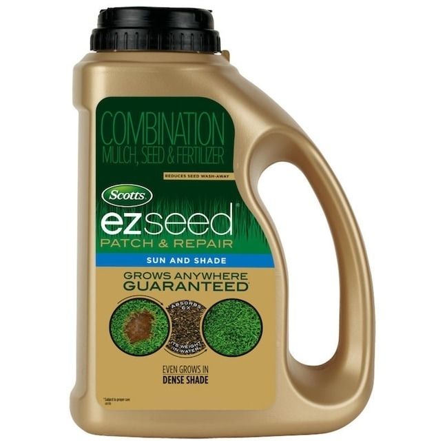 a bottle of EZ Seed Patch and Repair Sun and Shade